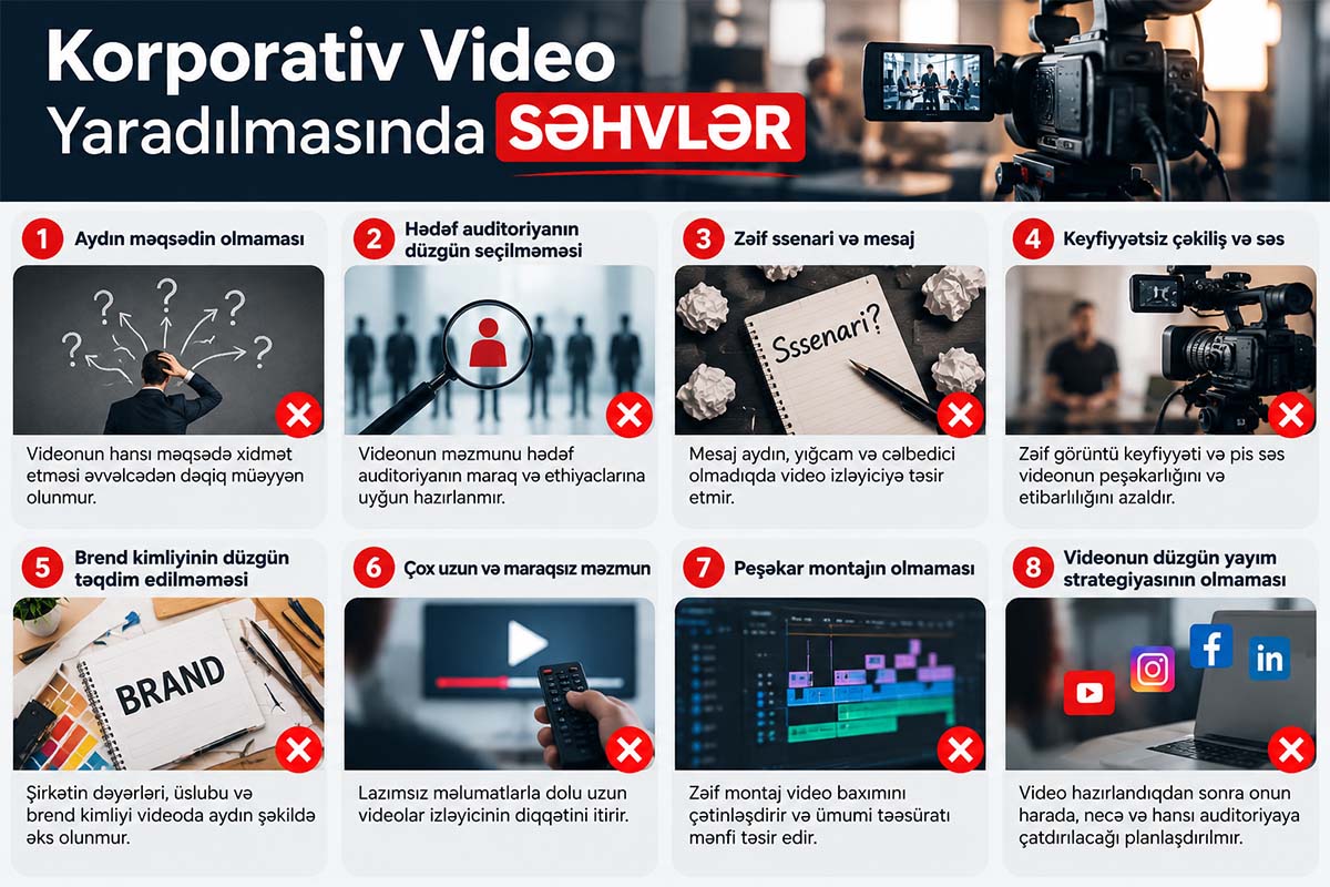 Korporativ video yaradılmasında səhvlər